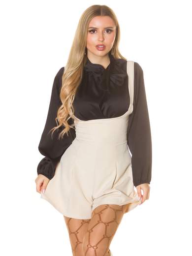 Pantaloncini con Spalline Stile Blogger a Vita Alta