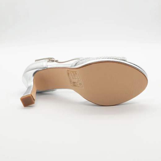 Sandalo da Cerimonia Argento con Tacco a Clessidra