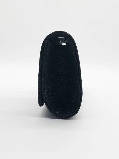 Pochette da cerimonia nera elegante con glitter e tracolla