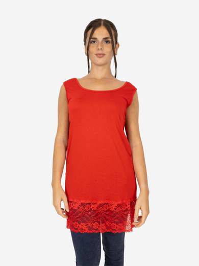 Canotta Lunga Curvy con Pizzo per Donna – Morbida e Comoda
