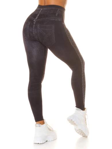 KOUCLA Jeggings Push-Up Vita Alta con Glitter 0000HL-890