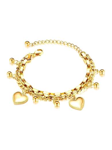 Strabello Bijoux Bracciale Cuori Placcato Oro 87782-0