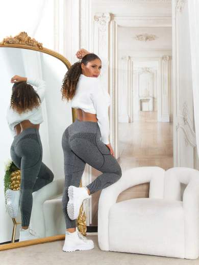 KOUCLA Leggings Modellanti a Vita Alta con Scrunch 0000HL-1367