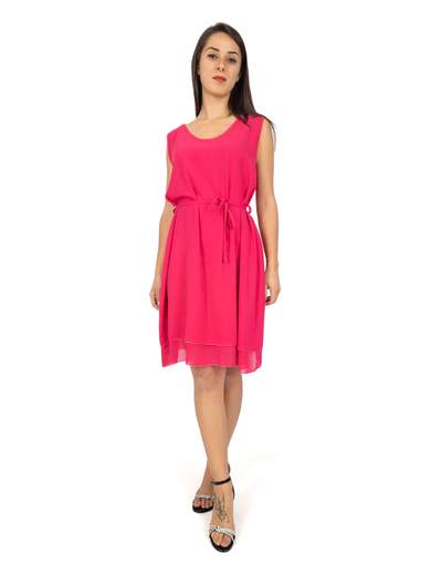 Bucle Vestito Corto Donna Da Giorno Casual Leggero In Chiffon
