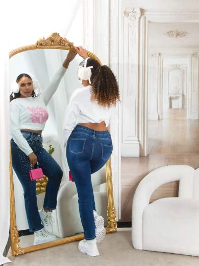 Sexy Musthave Statement Bootcut Jeans con glitter