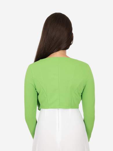 Elegant short crepe bolero with long sleeves