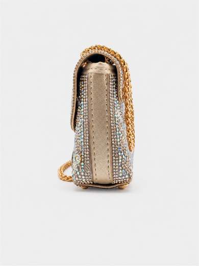 MICHELLE MOON Borsetta Scintillante Strass e Pietre Cerimonia mnk2709-oro