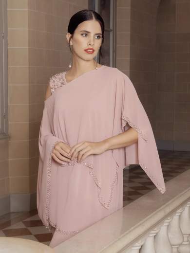 Sologioie Curvy Tuta Intera Elegante da Cerimonia Curvy con Mantellina Removibile YSE330TU2479