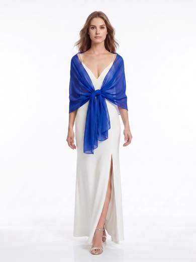 STRABELLO CERIMONIA Stola in Chiffon da Cerimonia Tinta Unita Semplice ed Elegante - 001HC