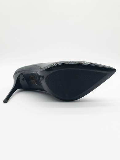 Scarpe décolleté nere lucide con tacco stiletto