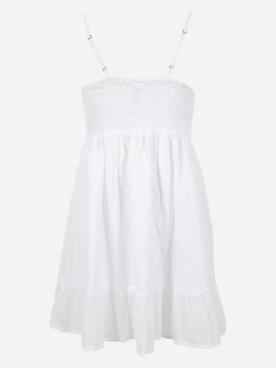 Short summer cotton dress with broderie anglaise