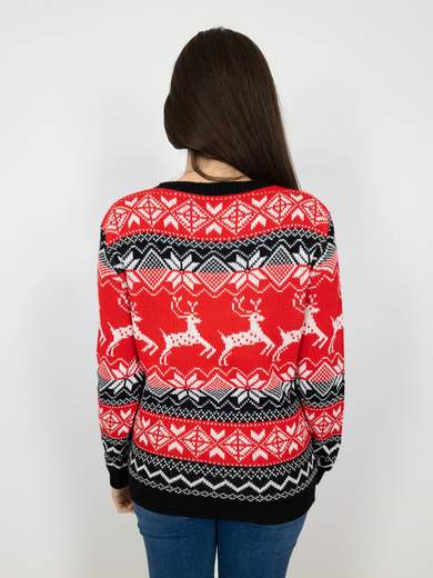 NEW COLLECTION Maglione natalizio con motivo renne e fiocchi di neve A99065-1003