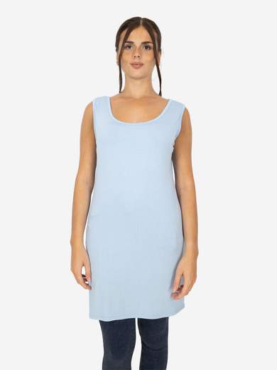 Women's long curvy basic tank top in stretch viscose – One size