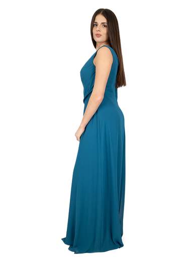 Abito lungo da cerimonia stile impero elegante con stola inclusa