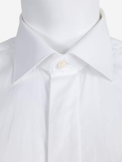 Camicia Uomo Elegante Bianca Cotone con Bottoni Nascosti