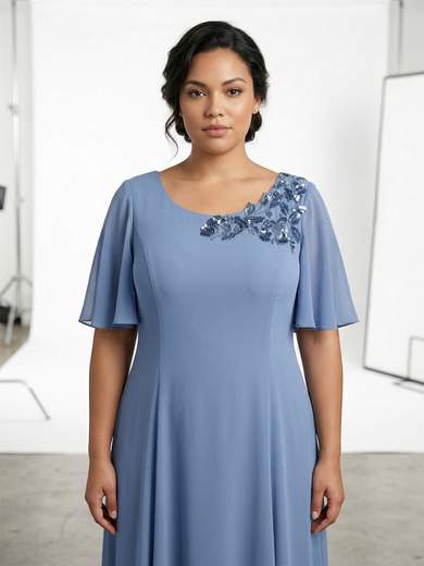 Long Curvy Ceremony Dress in Georgette ysv700