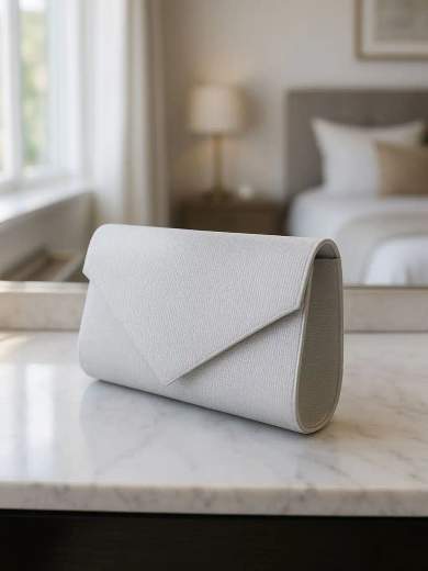 JESSICA Pochette da Cerimonia Bianca con Catenella A-2475-BIANCO