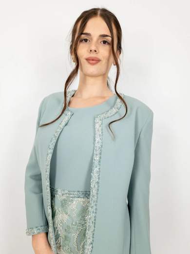 BIANCA BRANDI Abito lungo da cerimonia a sirena con giacca elegante 29352