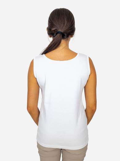 Women’s cotton tank top Perlarara with floral print and glitter Made in Italy