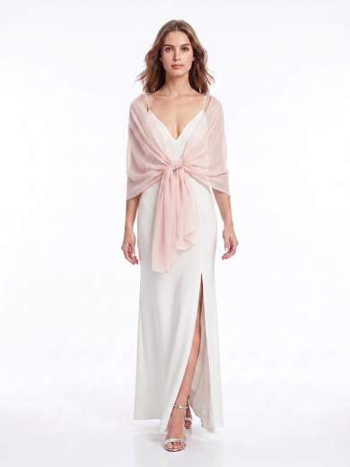 STRABELLO CERIMONIA Stola in Chiffon da Cerimonia Tinta Unita Semplice ed Elegante - 001HC