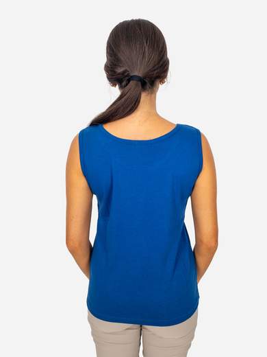 Women’s cotton tank top with rhinestones Perlarara Made in Italy