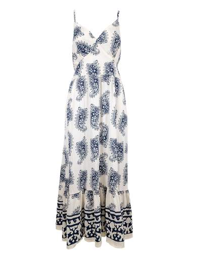 Women's ethnic long dress in viscose with adjustable straps – Lightweight summer outfit
