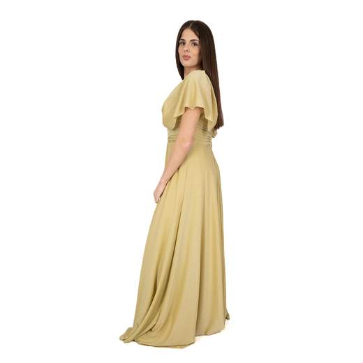 Abito stile impero taglie forti lungo elegante donna glitterato