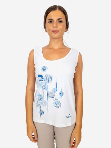 Women’s cotton tank top with circle print and sparkling details