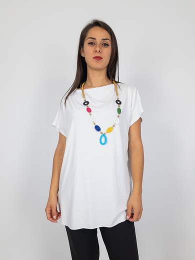 BLUE JOINT T-shirt Donna In Viscosa Basic Oversize Mezze Maniche