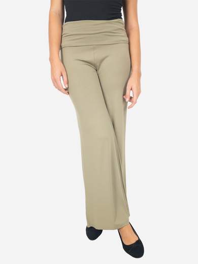 Pantaloni sportivi elasticizzati a palazzo in viscosa con fascia vita alta