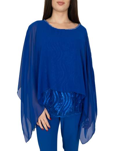 Completo cerimonia curvy elegante con casacca e pantalone R-800