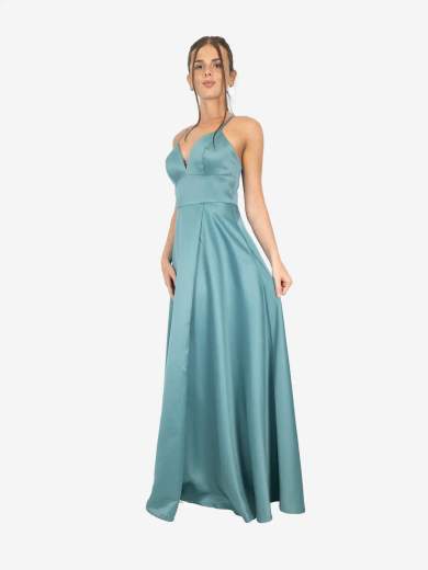 Abito lungo da cerimonia con spacco e stola – Eleganza minimal