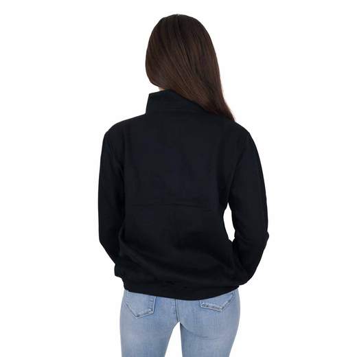 Felpa Donna con Zip Stile Oversize Collo Alto Maniche Lunghe