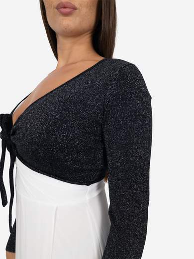 Coprispalle cerimonia corto elegante in maglia glitterata
