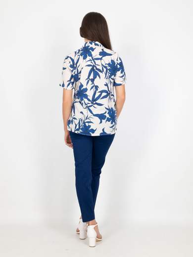 Guerini Camicia Estiva Donna Maniche Corte A Fantasia In Viscosa