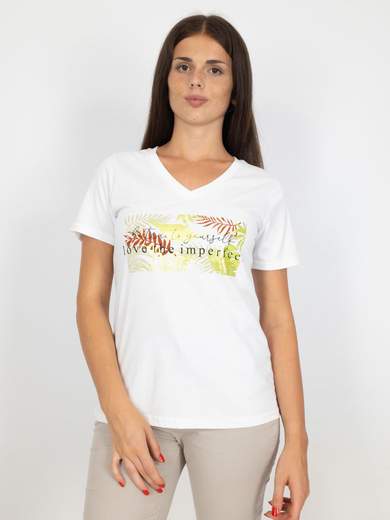 Bucle T-shirt Donna Maniche Corte Con Scritte E Stampa In Cotone