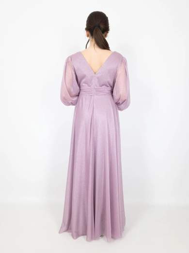 Bianca Brandi Curvy Abito da cerimonia lungo curvy con maniche ampie e stola inclusa 29468M