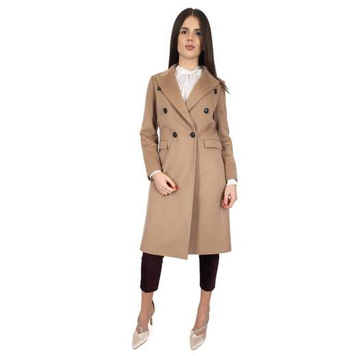 Cappotto Cashmere Donna Elegante Invernale Doppiopetto