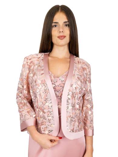 Abito Mamma Della Sposa Curvy Lungo Stile Impero Con Giacca