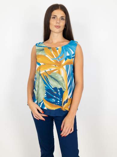 Top Donna Sottogiacca Smanicato In Viscosa A Girocollo