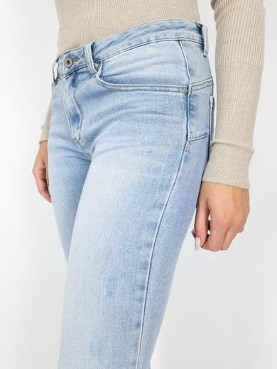 Jeans Cropped Flare Donna Zampa Elasticizzati Slim Fit