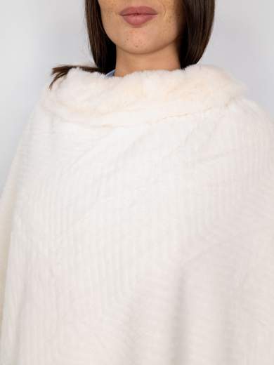 Poncho Donna Invernale Elegante in Pelliccia Sintetica