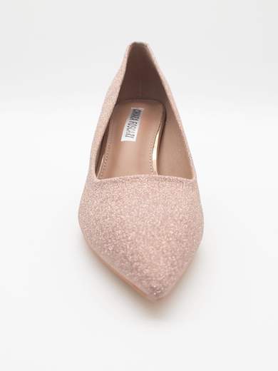 Décolleté rosa antico glitterato tacco medio 7,5 cm a clessidra