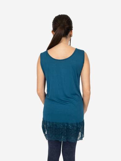 Canotta Lunga Curvy con Pizzo per Donna – Morbida e Comoda