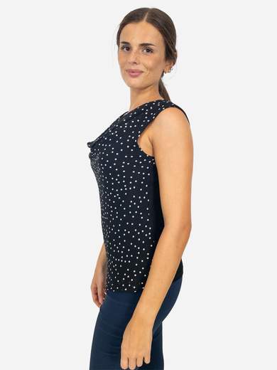 Top sotto giacca a pois donna elegante slim fit