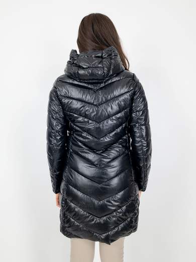 Piumino Lungo Al Ginocchio Donna Con Cappuccio Staccabile