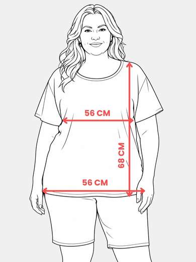 Curvy Cotton T-Shirt with Rhinestones Made in Italy