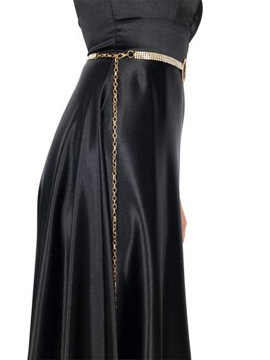 Elegant Rhinestone Belt with Adjustable Chain – Glamorous Women's Accessory