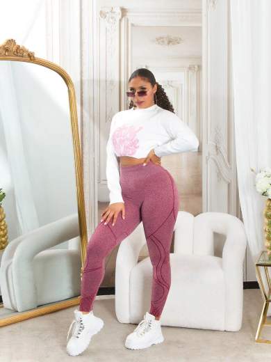 KOUCLA Leggings Modellanti a Vita Alta con Scrunch 0000HL-1367