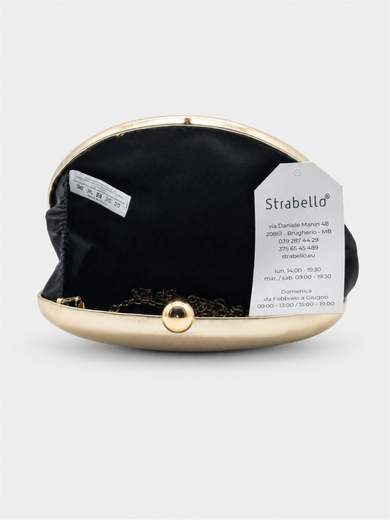 Shiny Gold Evening Clutch Bag with Double Chain